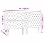 vidaXL Tête de lit en velours gris clair avec boutons en cristal de 200 cm