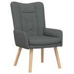 Chaise Relaxante vidaXL Gris Foncé Tissu