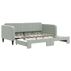 vidaXL Lit de jour avec lit gigogne gris clair 90x190 cm velours