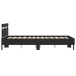 vidaXL Cadre de lit avec tête de lit et LED noir 135x190 cm