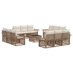 vidaXL Ensemble de canapé de jardin 13 Pièces Beige polyrotin