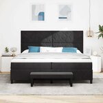 vidaXL Lit à ressorts avec matelas Noir 200 x 200 cm Velours