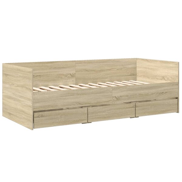 vidaXL Lit de jour et tiroirs chêne sonoma 90x200cm bois d'ingénierie