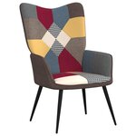vidaXL Chaise de relaxation avec tabouret Patchwork Tissu
