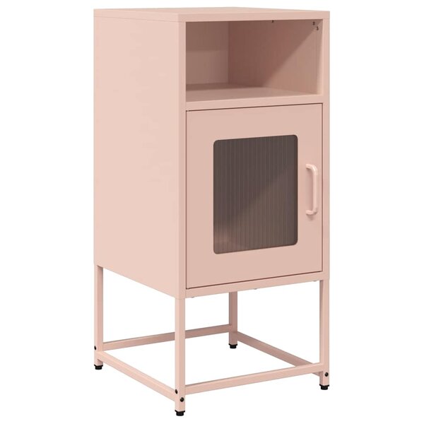 vidaXL Table de chevet rose 36x39x78 cm acier laminé à froid