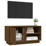 vidaXL Meuble TV Marron miel 80x35x40 5 cm Bois de pin massif