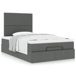 vidaXL Cadre de lit ottoman avec matelas gris foncé 120x200cm tissu
