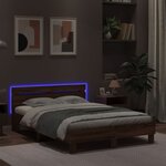 vidaXL Cadre de lit avec LED sans matelas chêne marron 120x200 cm