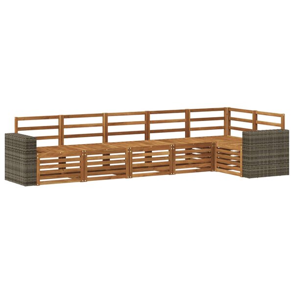 vidaXL Ensemble de canapés d'extérieur 6 pc Naturel Polyester