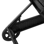 vidaXL Chaise longue avec roues et coussin noir résine tressée