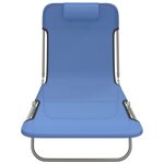 vidaXL Chaises longues pliables lot de 2 bleu textilène et acier