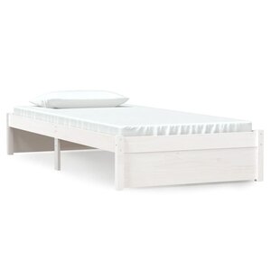 vidaXL Cadre de lit Blanc Bois massif 90x190 cm Simple