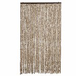 vidaXL Rideau anti-mouches beige et marron 118x220 cm chenille