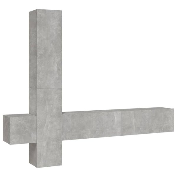 vidaXL Ensemble de meubles TV 5 Pièces Gris béton Bois d'ingénierie
