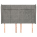 vidaXL Tête de lit avec oreilles Gris clair 147x23x118/128 cm Velours