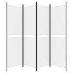 vidaXL Cloison de séparation 4 panneaux Blanc 200x180 cm Tissu