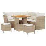 vidaXL Ensemble de canapé de jardin 8 Pièces Beige polyrotin