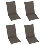 vidaXL Chaises inclinables de jardin lot de 4 et coussins Bois acacia