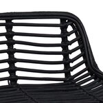 vidaXL Tabouret de bar 2 Pièces Noir 44 x 46 x 91 cm Rattan et Acier