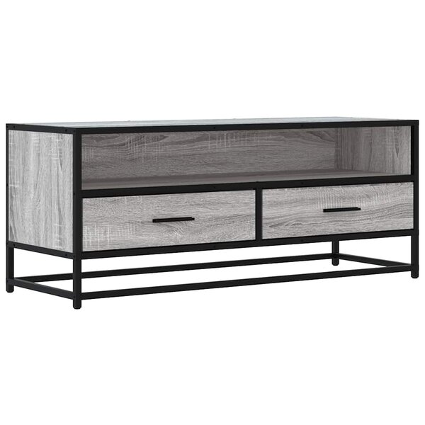 vidaXL Meuble TV sonoma gris 100x34 5x40 cm bois d'ingénierie et métal