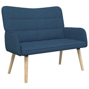 vidaXL Sofa 2 places Bleu 115 x 61 x 87 cm Tissu