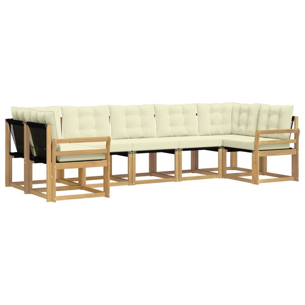 vidaXL Ensemble de canapés d'extérieur 7 pc Blanc et crème