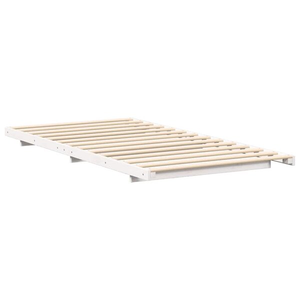 vidaXL Cadre de lit surélevé Blanc 90 x 200 cm Bois massif en pin