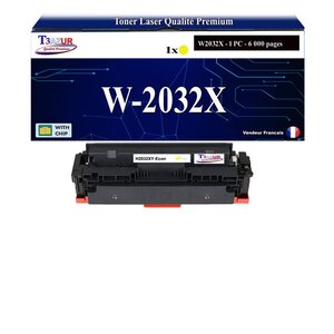 T3AZUR - Toner compatible avec HP Color LaserJet Enterprise MFP M480f remplace HP W2032X / W2032A (HP 415X/415A)- Jaune