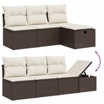 vidaXL Salon de jardin 8 Pièces avec coussins marron résine tressée