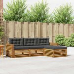 vidaXL Ensemble de canapés d'extérieur Naturel et Anthracite