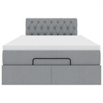 vidaXL Lit ottoman avec matelas gris clair 120x200 cm tissu