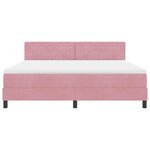 vidaXL Lit à ressort LED avec matelas Rose 180 x 200 cm Velours