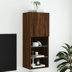 vidaXL Meuble TV avec lumières LED chêne marron 40 5x30x102 cm