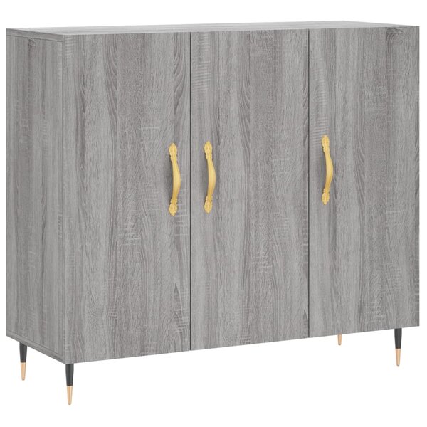 vidaXL Buffet sonoma gris 90x34x80 cm bois d'ingénierie