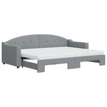 vidaXL Lit de jour avec gigogne et matelas gris clair 80x200 cm tissu