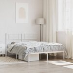 vidaXL Cadre de lit métal sans matelas et tête de lit blanc 140x190 cm