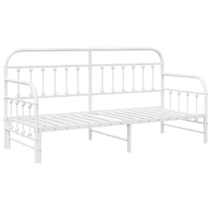 vidaXL Cadre de lit de jour avec tête de lit Blanc 75 x 190 cm Acier