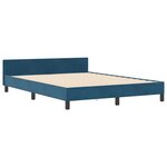 vidaXL Lit à ressorts avec tête de lit Bleu foncé 160 x 200 cm Velours