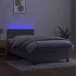 vidaXL Sommier à lattes de lit avec matelas et LED Gris clair 90x190cm