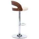 vidaXL Tabourets de bar lot de 2 crème similicuir et bois courbé