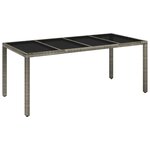 vidaXL Ensemble à manger de jardin et coussins 7 Pièces gris rotin