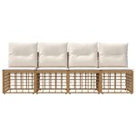 vidaXL Canapé de jardin 4 places sans accoudoir 4 pc