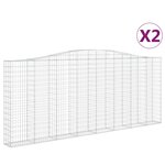 vidaXL Paniers à gabions arqués 2 Pièces 400x30x160/180 cm Fer galvanisé