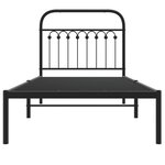 vidaXL Cadre de lit métal sans matelas avec tête de lit noir 90x190 cm