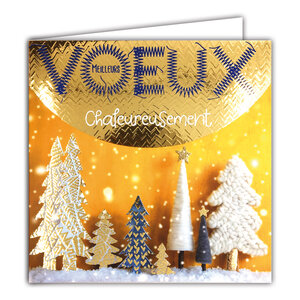 Carte Meilleurs Vœux avec Enveloppe Blanche 15x15cm