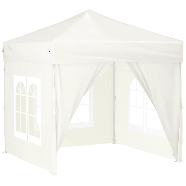 vidaXL Tente de réception pliable avec parois Crème 2x2 m