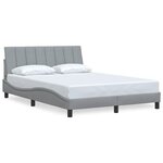 vidaXL Cadre de lit sans matelas Hanko gris clair 120x200 cm tissu