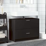 vidaXL Armoire d'évier noir 78x37x59 cm bois d'ingénierie