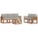 vidaXL Ensemble de canapés d'extérieur 6 Pièces Gris Naturel et Clair