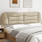 vidaXL Coussin de tête de lit crème 200 cm tissu